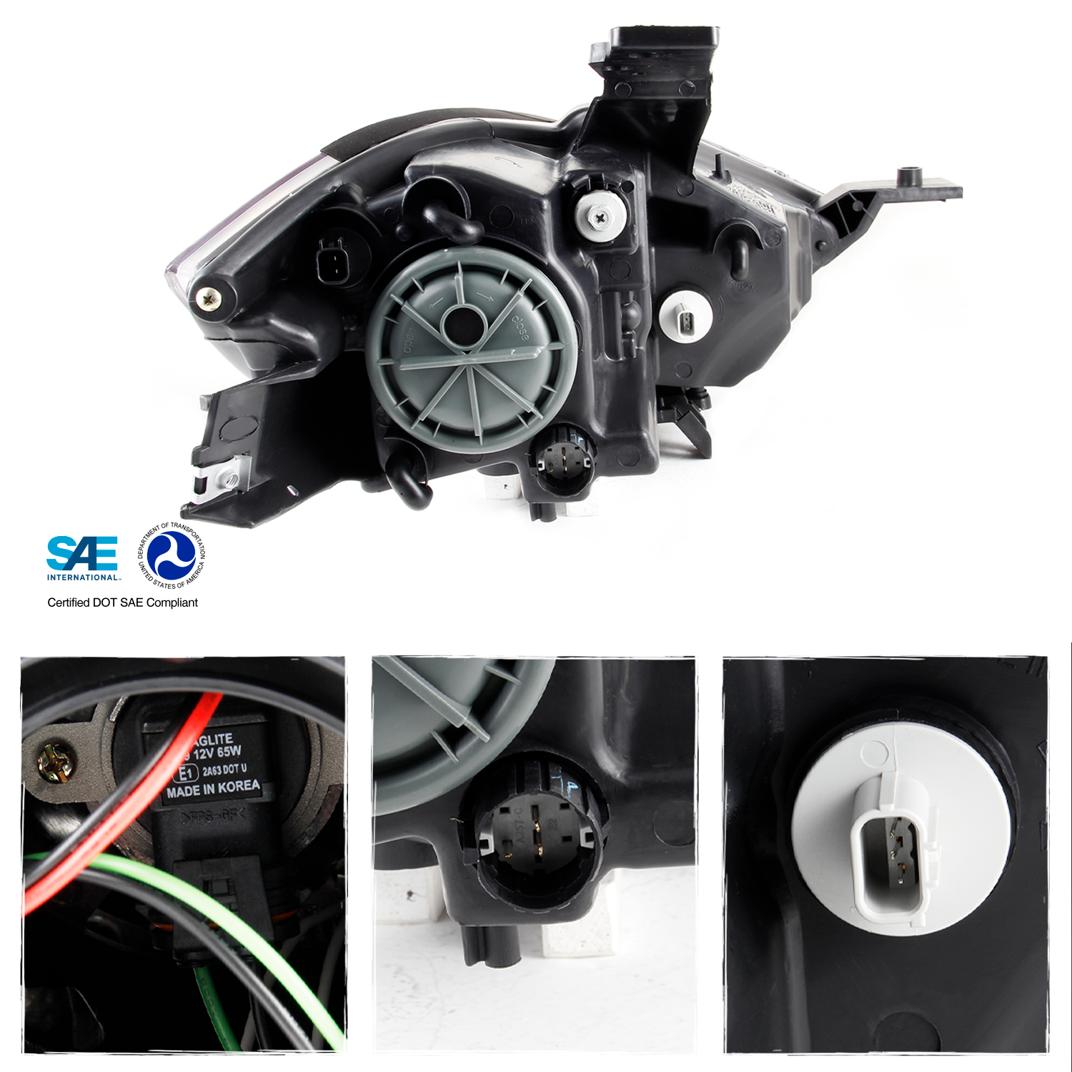 Fit 2013 2014 2015 2016 Dodge Dart Halogen Type Projector Headlight